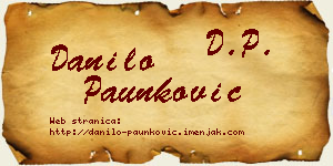 Danilo Paunković vizit kartica